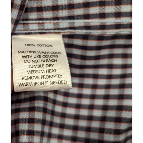 UnTUCKit Wrinkle Free 100% Cotton Blue and Red Plaid Long Sleeve Button Up XXL - Picture 4 of 7